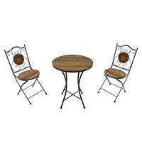Gartenset Amelie Wood Style - Schwarz/Braun, Basics, Keramik/Metall (60/75cm) - Ambia Garden