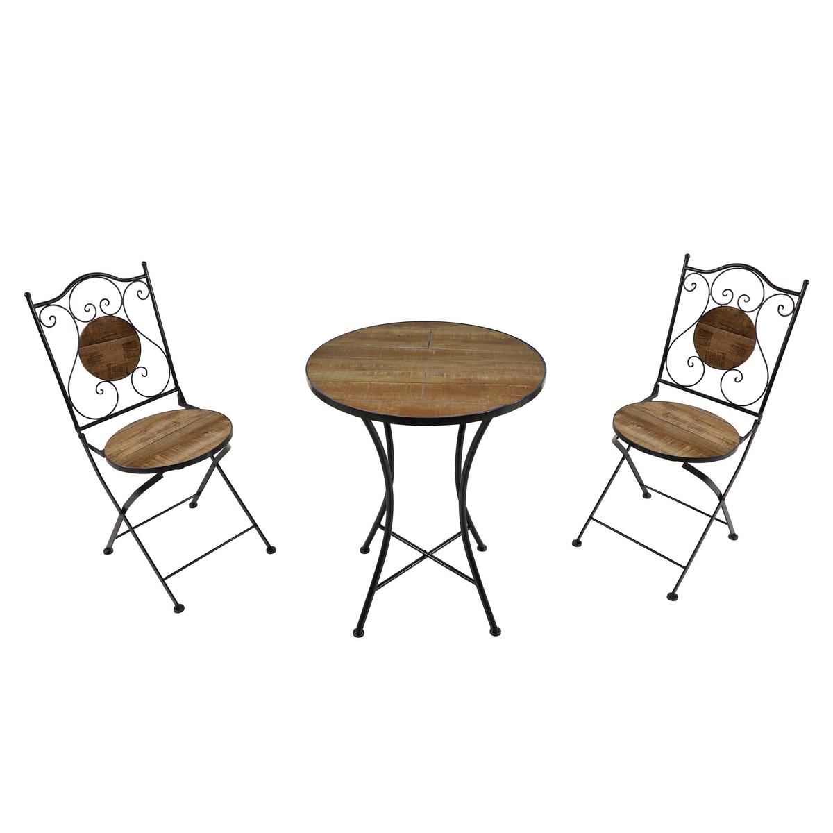 Gartenset Amelie Wood Style - Schwarz/Braun, Basics, Keramik/Metall (60/75cm) - Ambia Garden