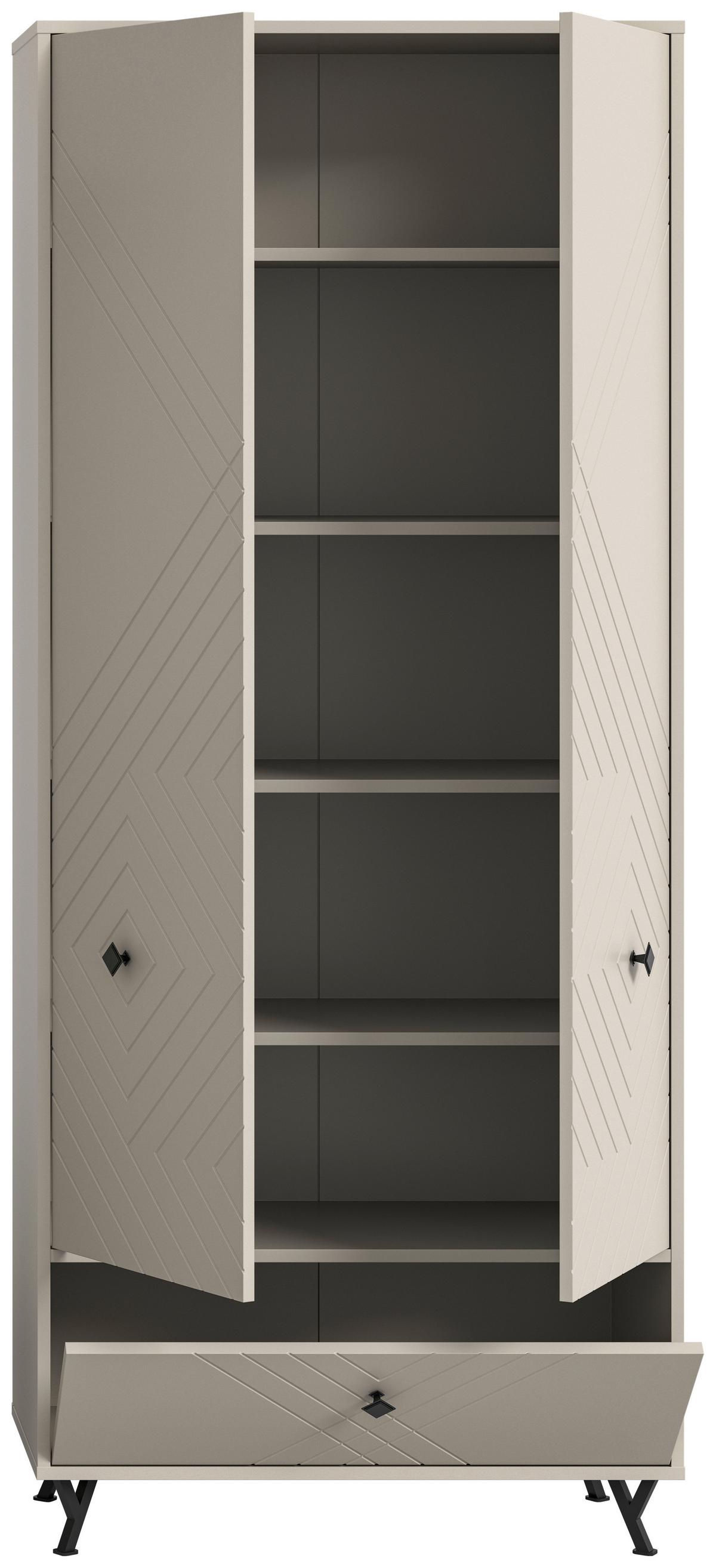 SKŘÍŇ NA ODĚV NOTES - Design, kov/kompozitní dřevo (80/195/35cm) - MID.YOU