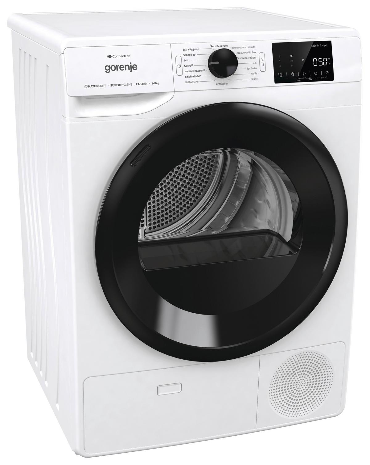 Wärmepumpentrockner Dpne82/gn - Weiß, MODERN, Glas/Kunststoff (60/85/62,5cm) - Gorenje