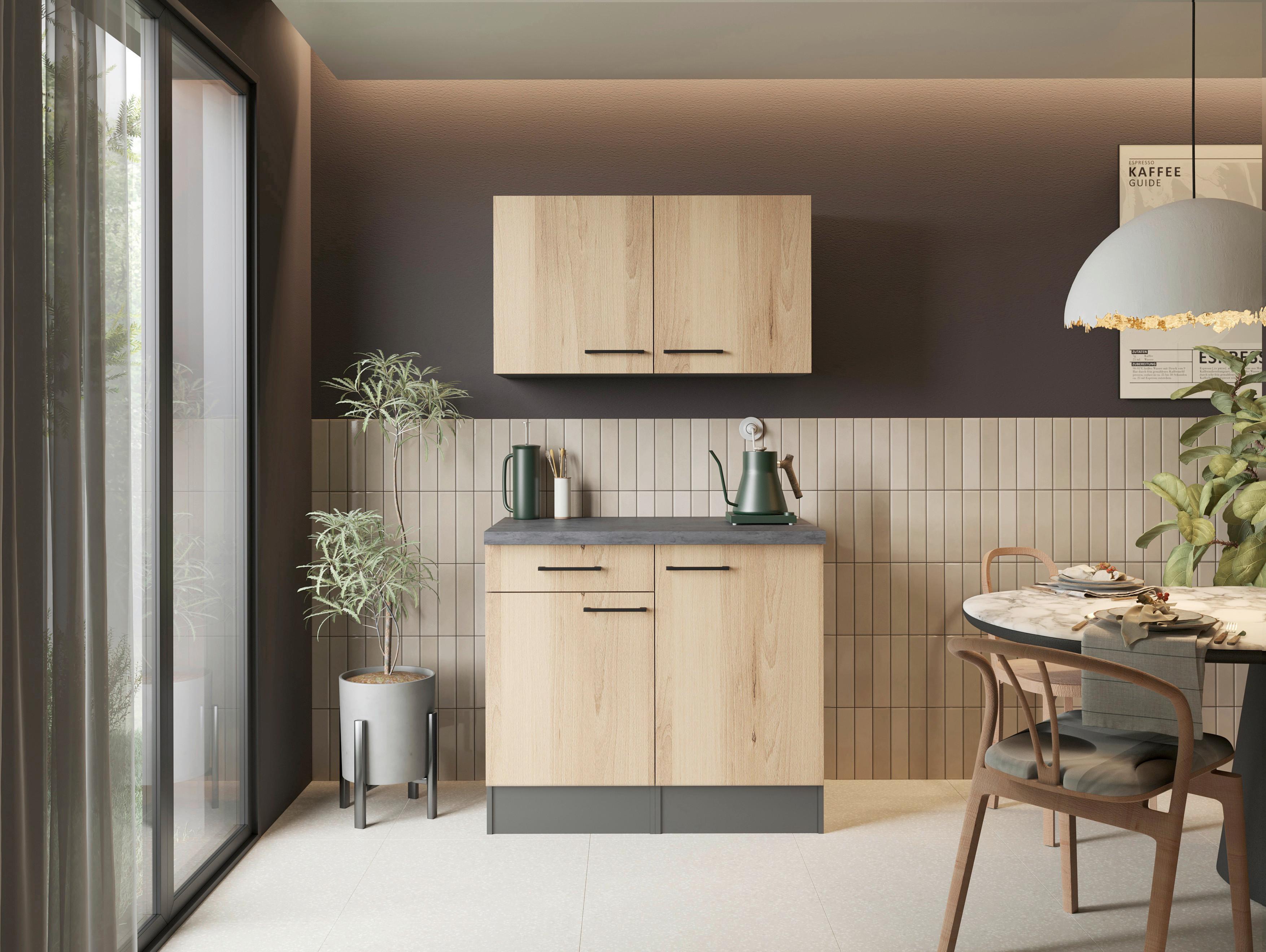 BUFFET Oliver, Grau Artisan B: 100 cm - Eiche Artisan/Grau, Trend, Holzwerkstoff (100/200/60cm) - Respekta