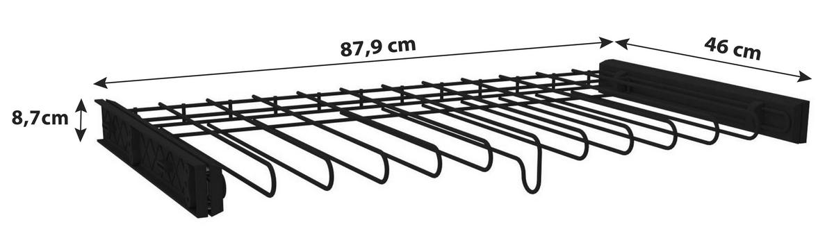DRŽIAK NA NOHAVICE UNIT - antracitová, Modern, kov (87,9/8,7/46cm) - Ondega