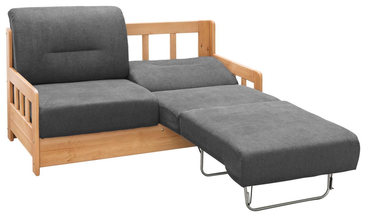 2-Sitzer-Sofa mit Schlaffunkt. Camino Holzkorpus Anthrazit - Anthrazit/Kieferfarben, KONVENTIONELL, Holz/Textil (154/88/90cm) - Livetastic