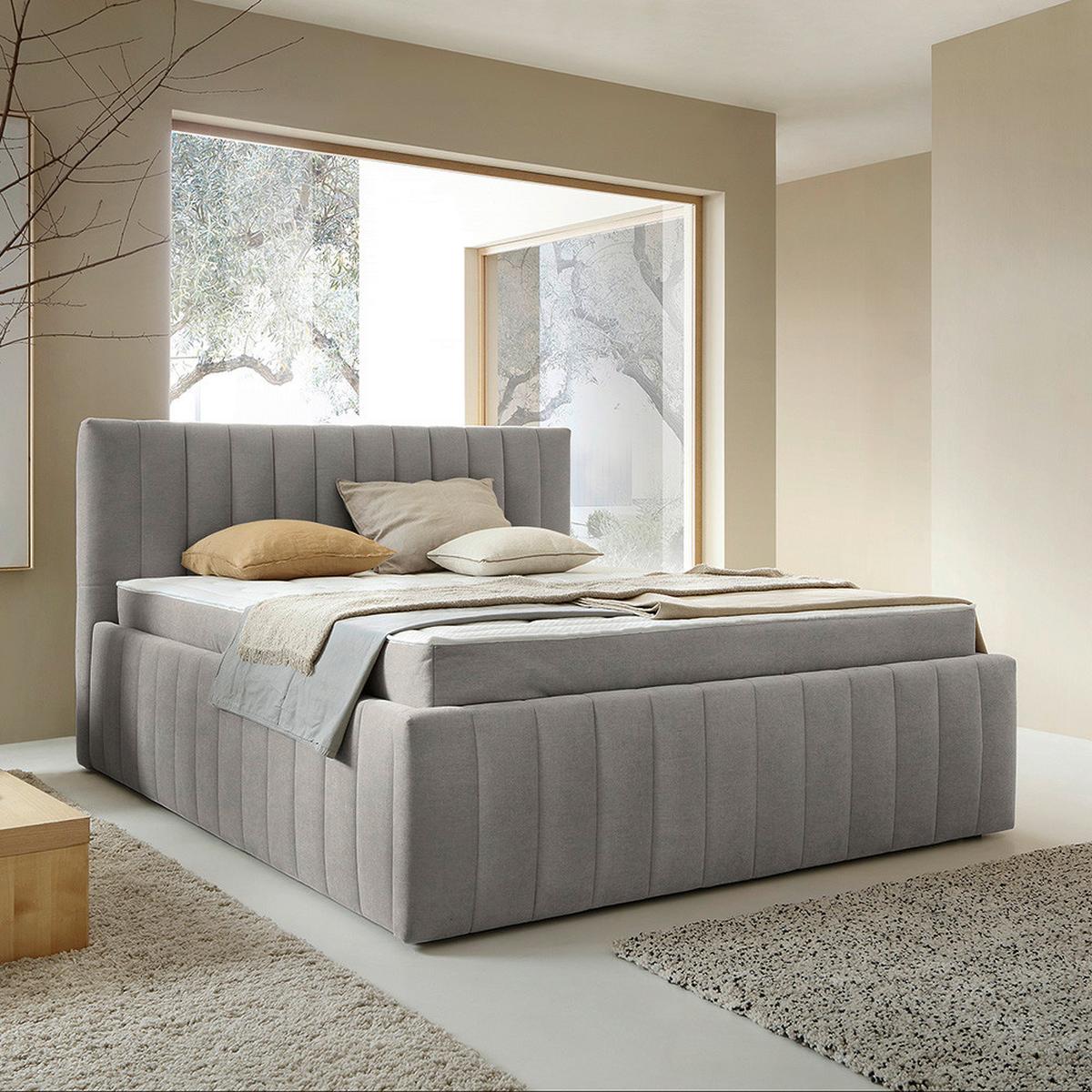 Čalúnená posteľ ORINOCO PL: 180/200 cm, tmavosivá - tmavosivá, Modern, kov/drevo (180/200cm) - Mömax