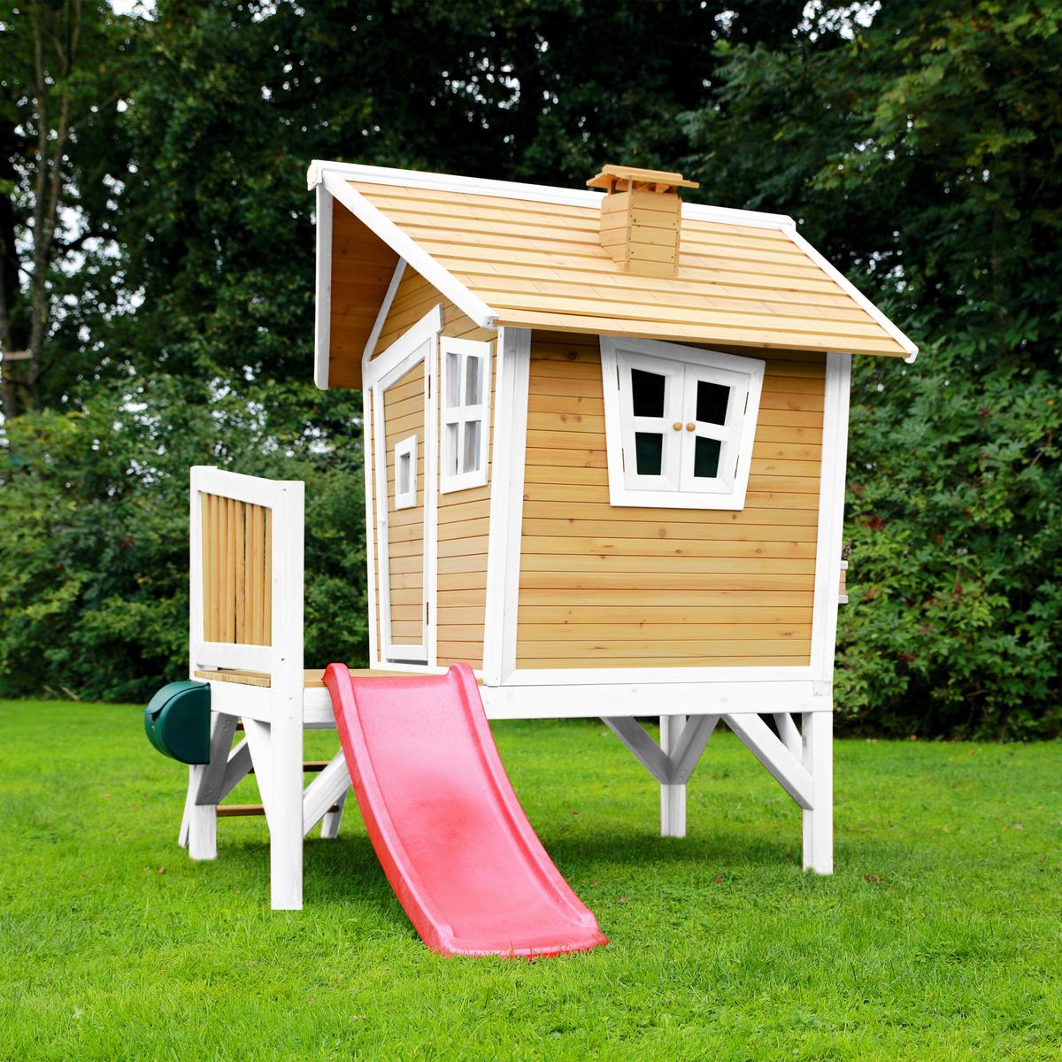 Spielhaus A030.045.21 - Rot/Braun, KONVENTIONELL, Holz/Kunststoff (264/203/177cm) - Ambia Garden