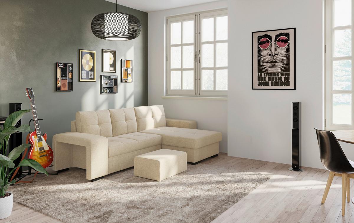 Sarokkanapé Mattina - Modern, textil (268/156cm)