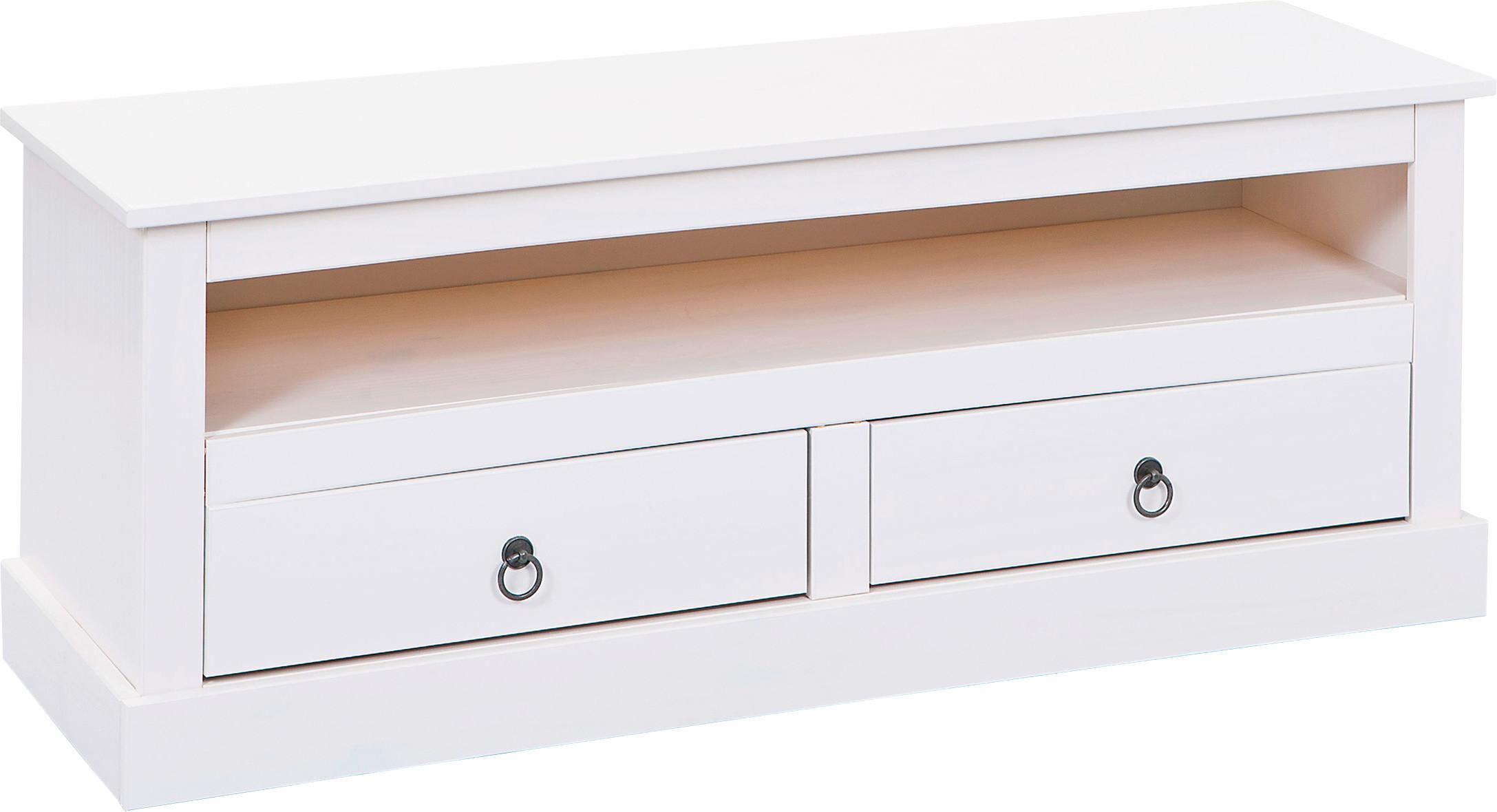 TV-Element Provence B: 118 cm Weiß - Weiß, KONVENTIONELL, Holz (118/45/39cm) - MID.YOU
