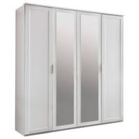 Drehtürenschrank Mit Spiegel 180cm Nadja, Weiß Dekor - Weiß, KONVENTIONELL, Glas/Holzwerkstoff (180/210/58cm) - MID.YOU