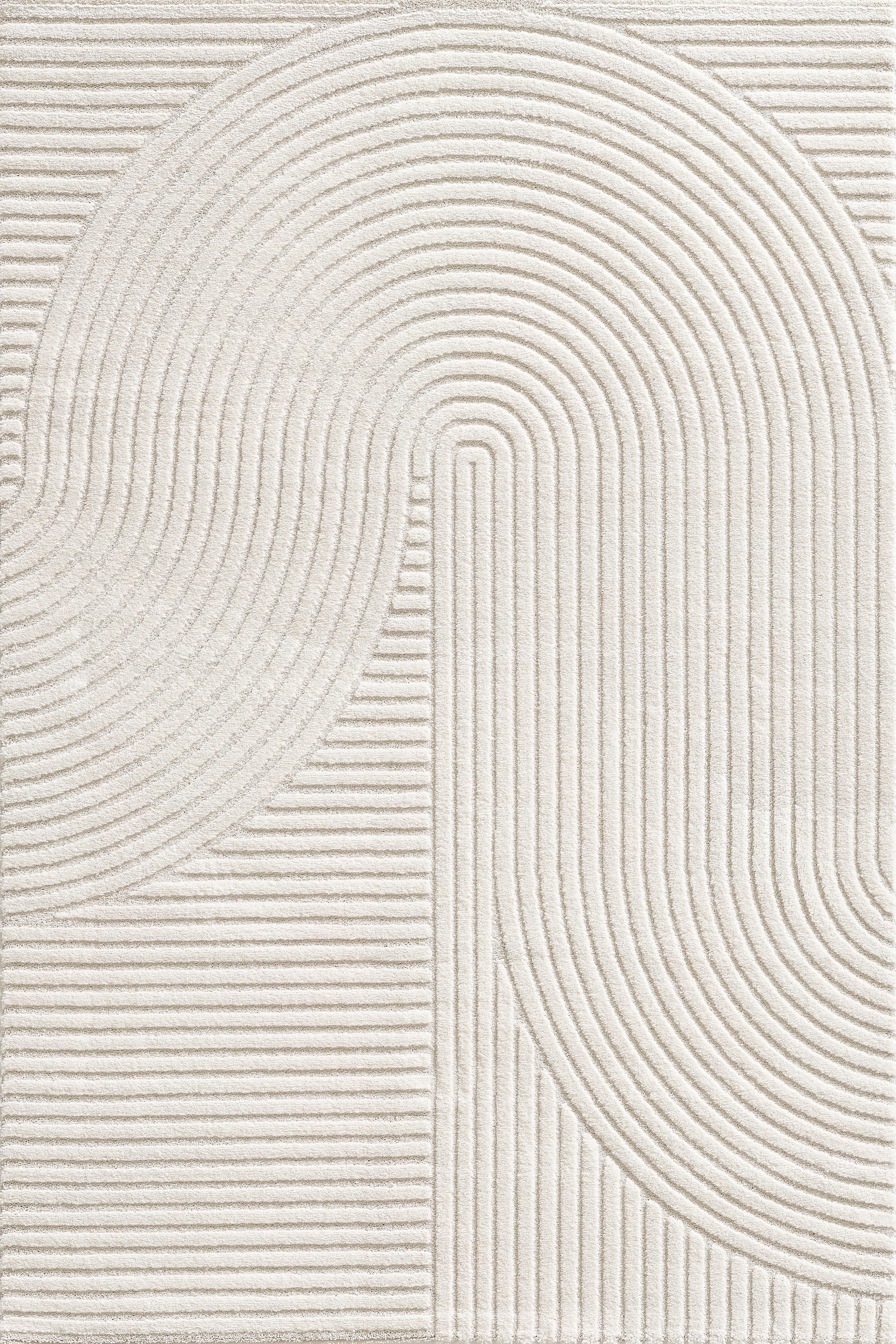 Webteppich Beige/Creme Elio 140x200 cm Jute