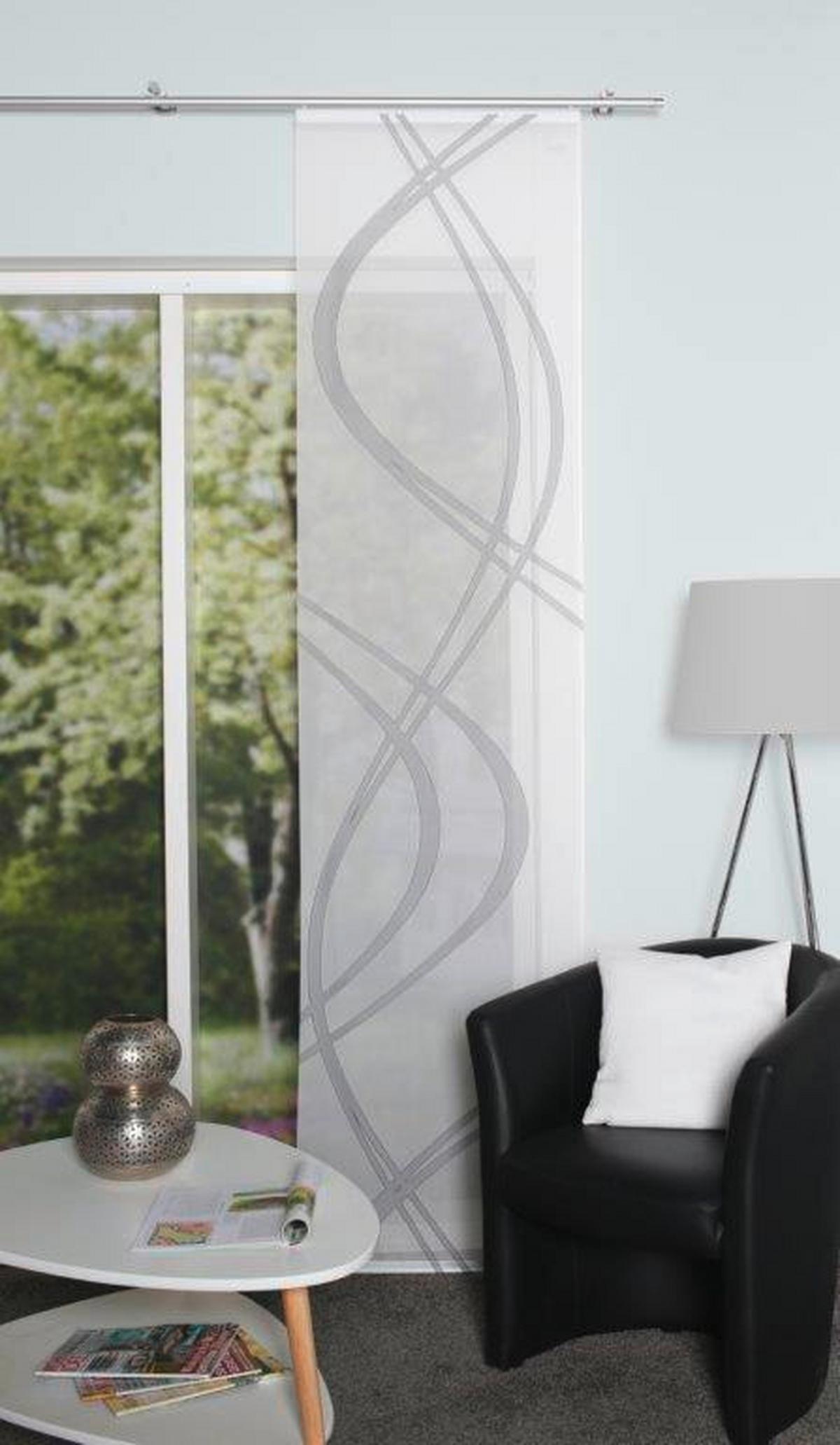 Flächenvorhang Tiberio Grau - Grau, Design, Textil (60/245cm) - Schmidt W. Gmbh