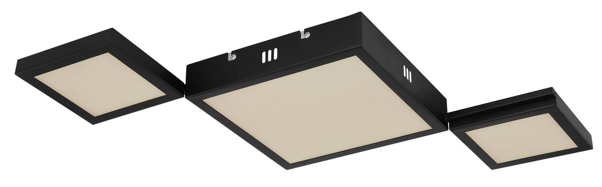 LED-Deckenleuchte L: 71 cm, 1-Flammig - Opal/Schwarz, Design, Kunststoff/Metall (71/31/4,5cm) - Globo