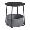 Beistelltisch Grau, Schwarz B: 45 cm - Schwarz/Grau, Trend, Holzwerkstoff/Textil (45/50/45cm) - MID.YOU