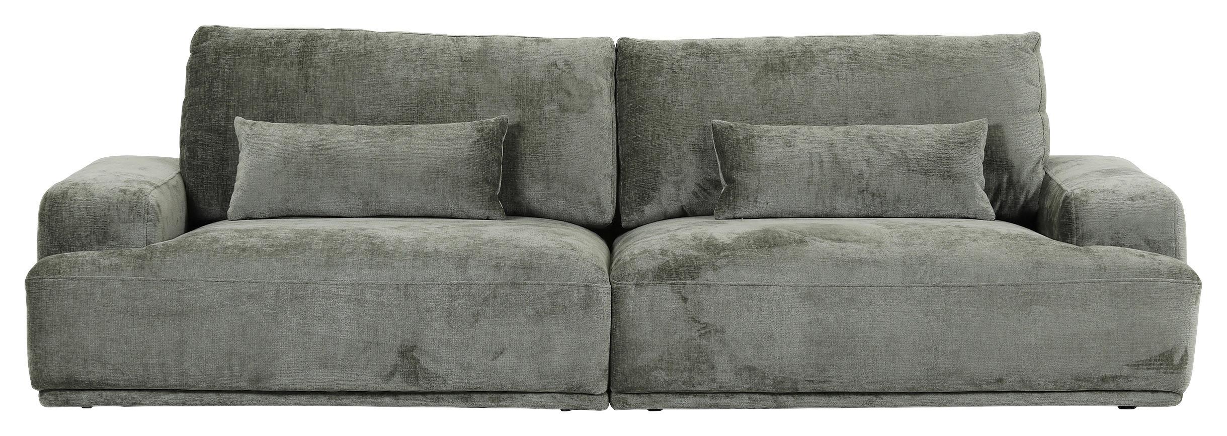 Bigsofa Mezino B: 282 cm Grün Chenille - Schwarz/Grün, KONVENTIONELL, Textil (282/73/115cm) - MID.YOU