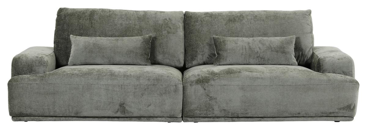 Bigsofa Mezino B: 282 cm Grün Chenille - Schwarz/Grün, KONVENTIONELL, Textil (282/73/115cm) - MID.YOU