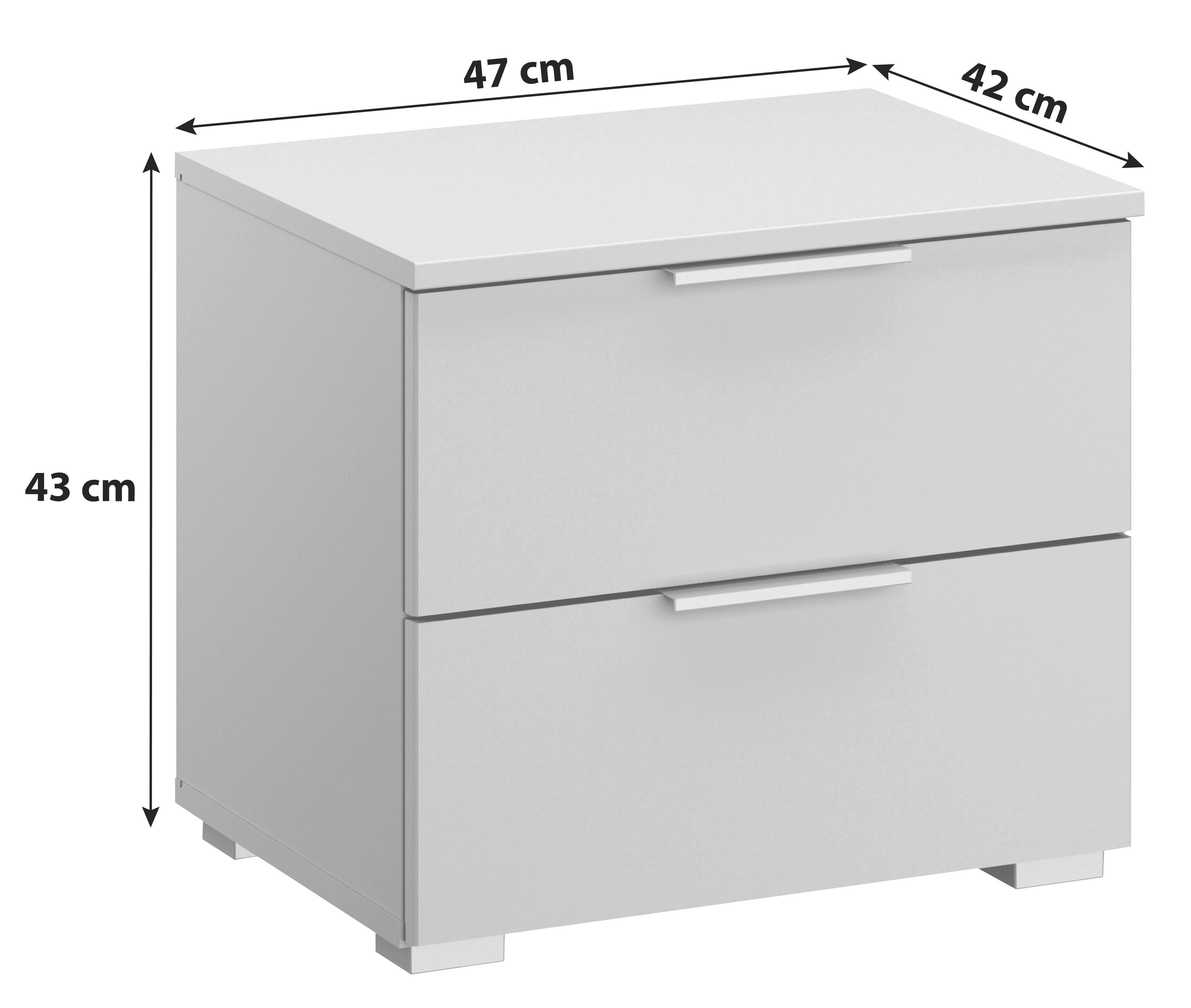 Nachtkästchen Champagner H: 43 cm Alabama Super - Champagner/Alufarben, MODERN, Holzwerkstoff (47/43/42cm)