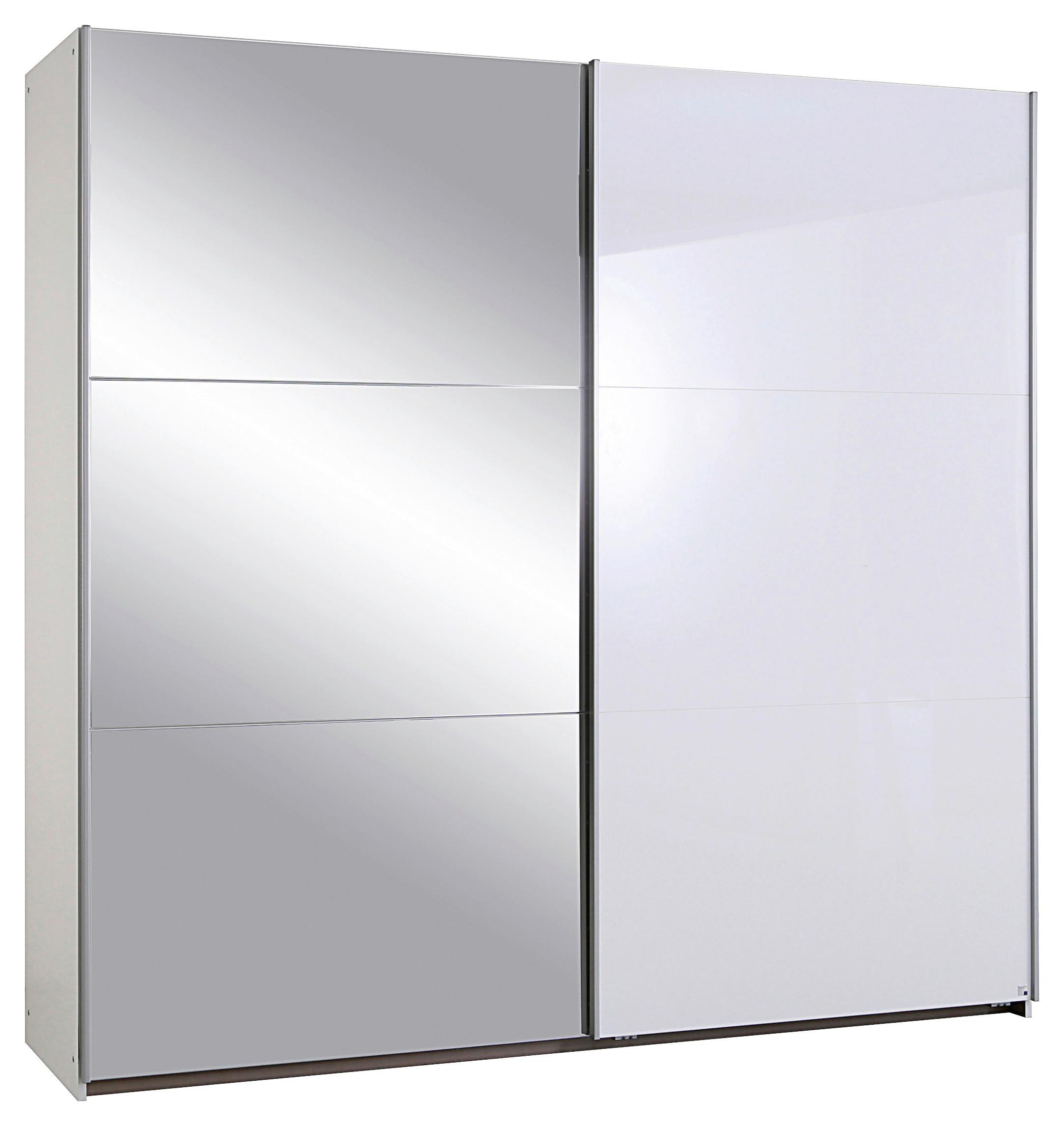 Schwebetürenschrank mit Spiegel 218cm Halle, Weiß - Weiß Hochglanz/Weiß, KONVENTIONELL, Holzwerkstoff (218/210/59cm) - Rauch Möbel