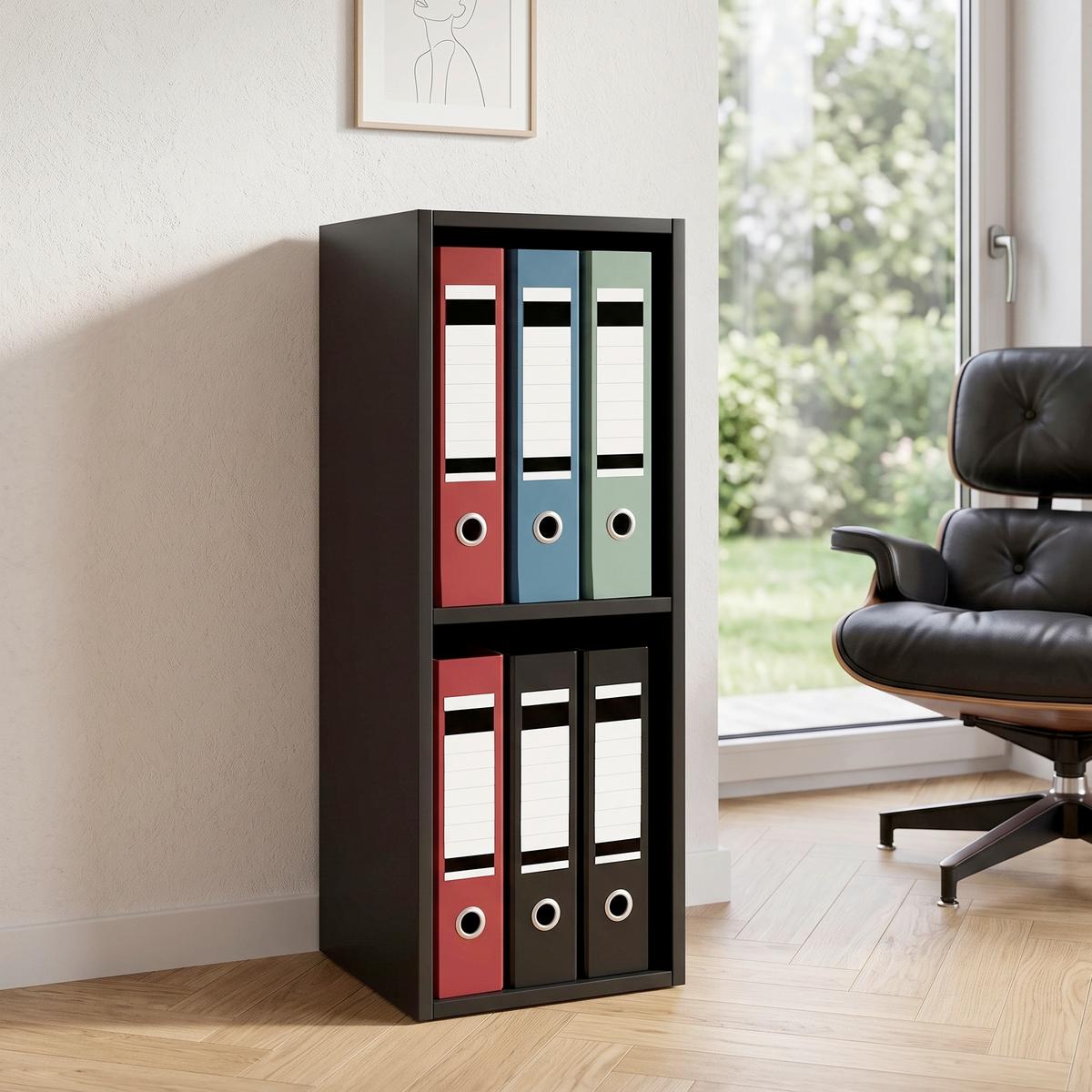 REGÁL NA ŠANÓNY Offas čierny - čierna, Design, kompozitné drevo (34/72/30cm) - MID.YOU