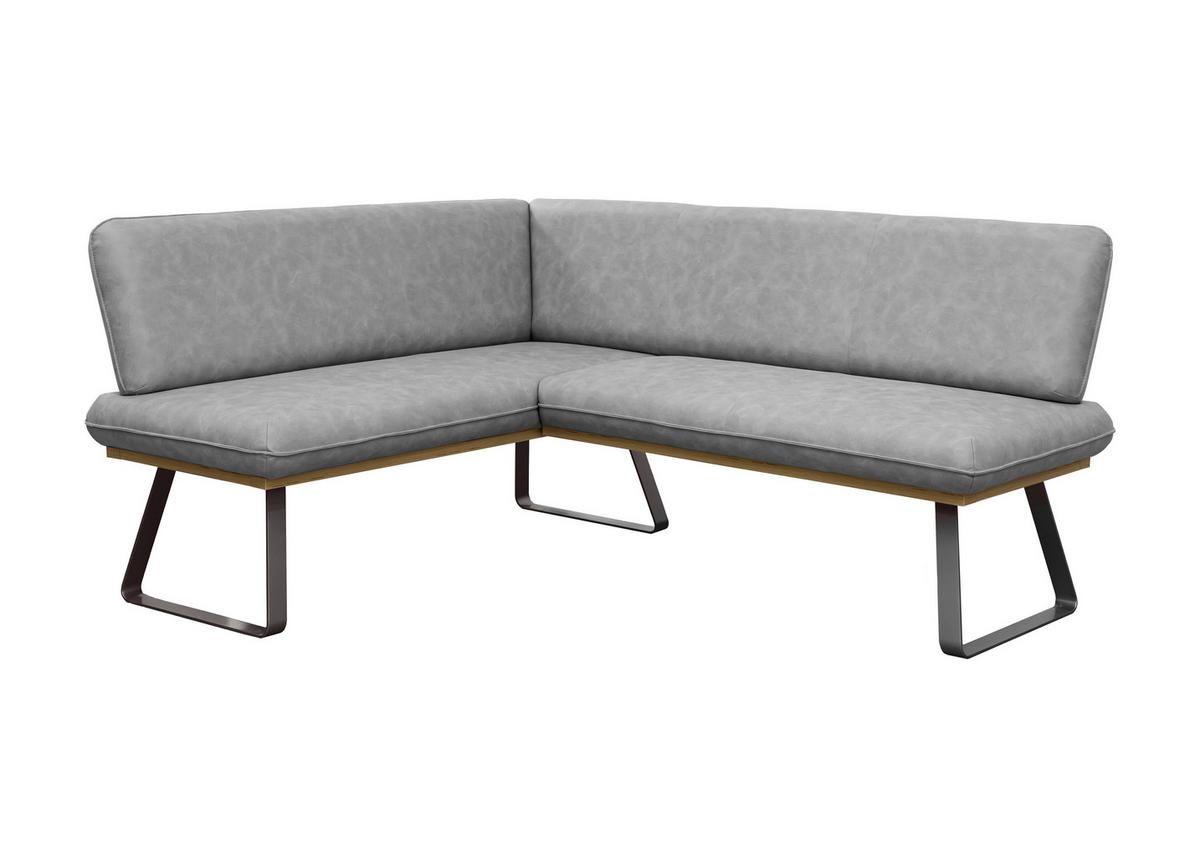 Eckbank Jannes Webstoff grau, 170x200cm - Schwarz/Grau, MODERN, Holzwerkstoff/Textil (170/200cm)