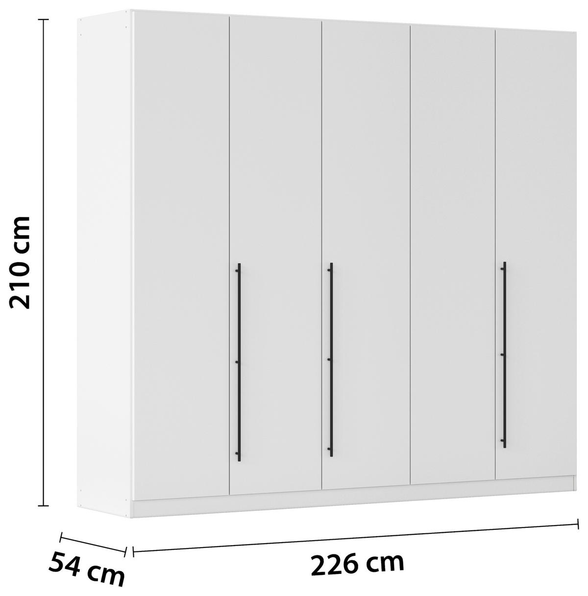Skriňa s otočnými dverami SAFARI, šírka 226 cm - čierna/sivá, Konventionell, kov/kompozitné drevo (226/210/54cm) - Based