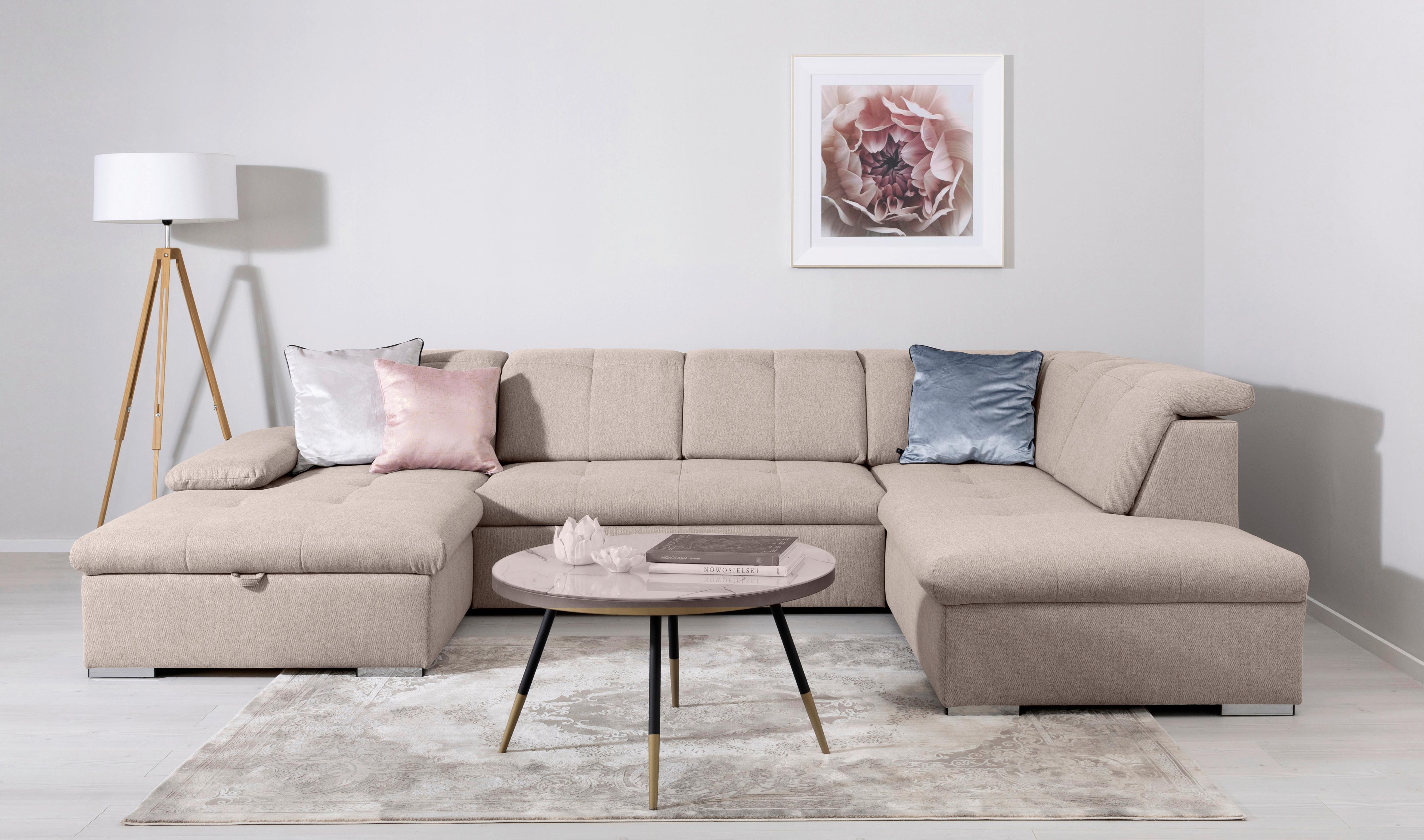 Wohnlandschaft Ramzes Beige U: 173x328x215 cm - Beige/Grau, Design, Textil (173/328/215cm) - MID.YOU