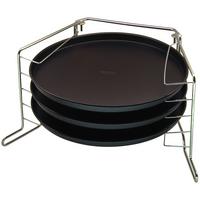 Pizzablech Rund DxH: 29x1,5 cm 4er-Set Antihaftbeschichtet - Schwarz, Metall (29/1,5cm) - Zenker
