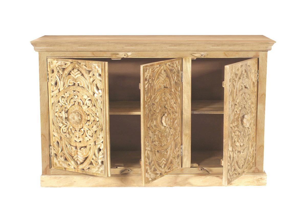 Sideboard Mangoholz B: 140cm - Naturfarben, Design, Holz (140/90/40cm) - MID.YOU