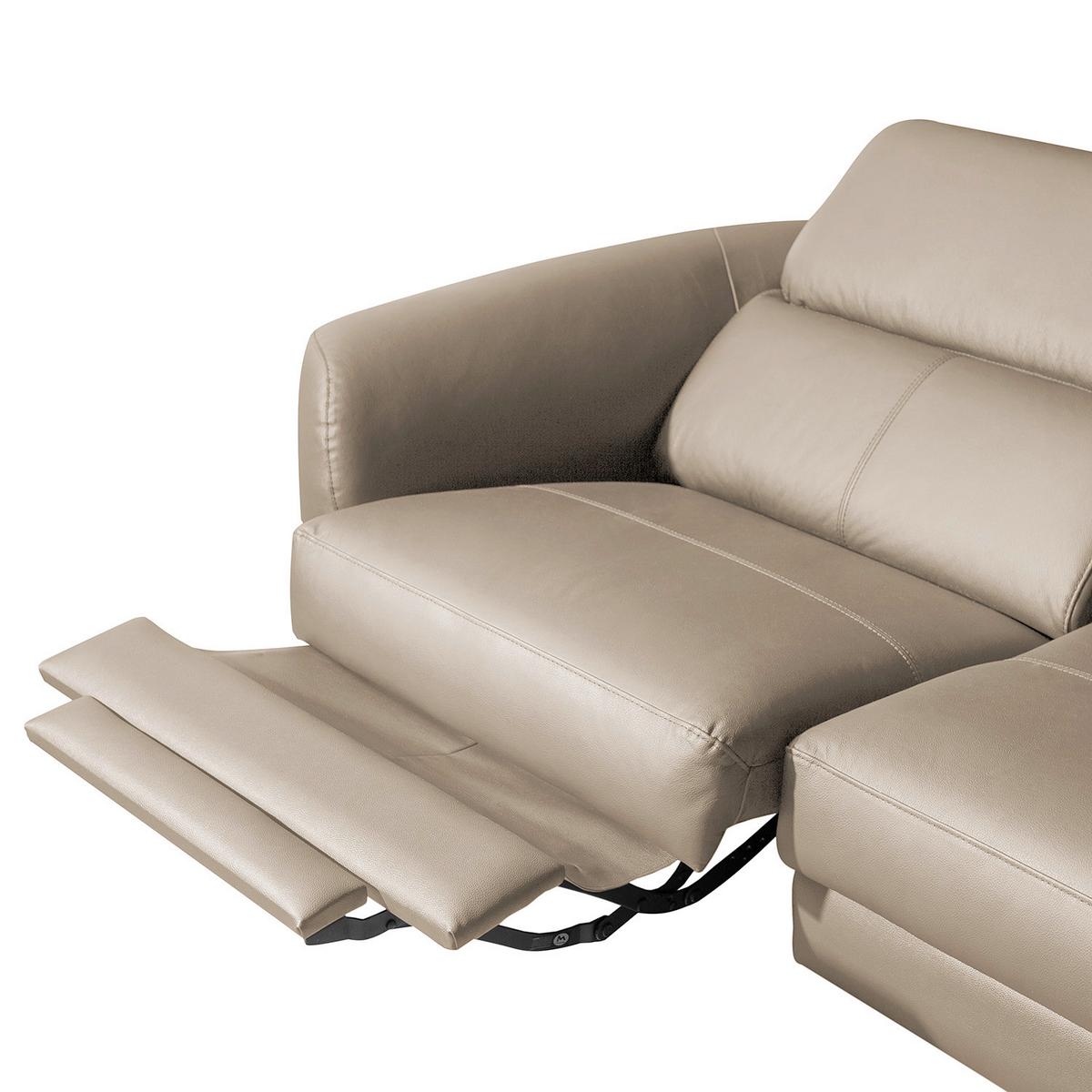 Ecksofa Berne Hellgrau S: 261x183 Cm - Hellgrau/Schwarz, Design, Leder/Textil (261/183cm) - Livetastic