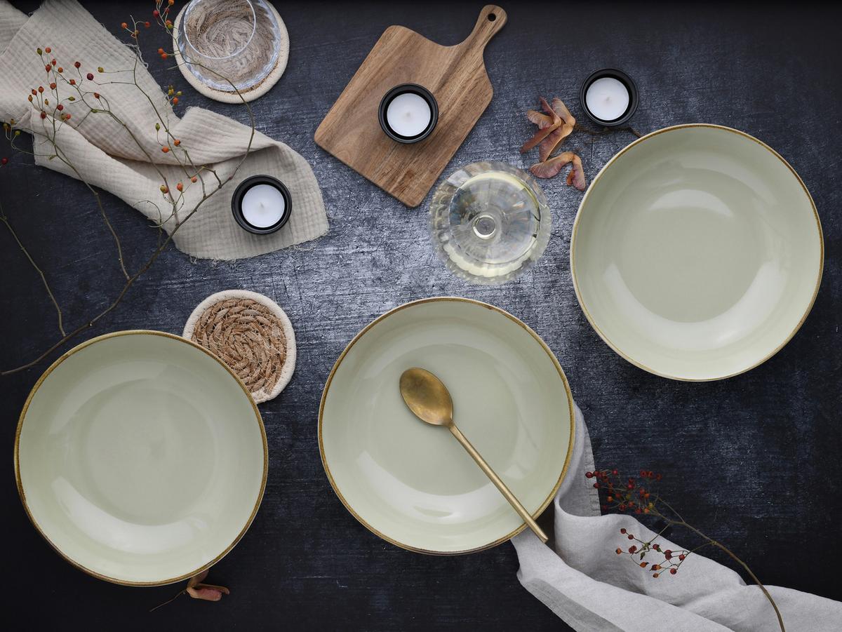 Schüsselset Nature Collection Earth, 4--Teilig., Salbeigrün - Salbeigrün, Design, Keramik - Creatable