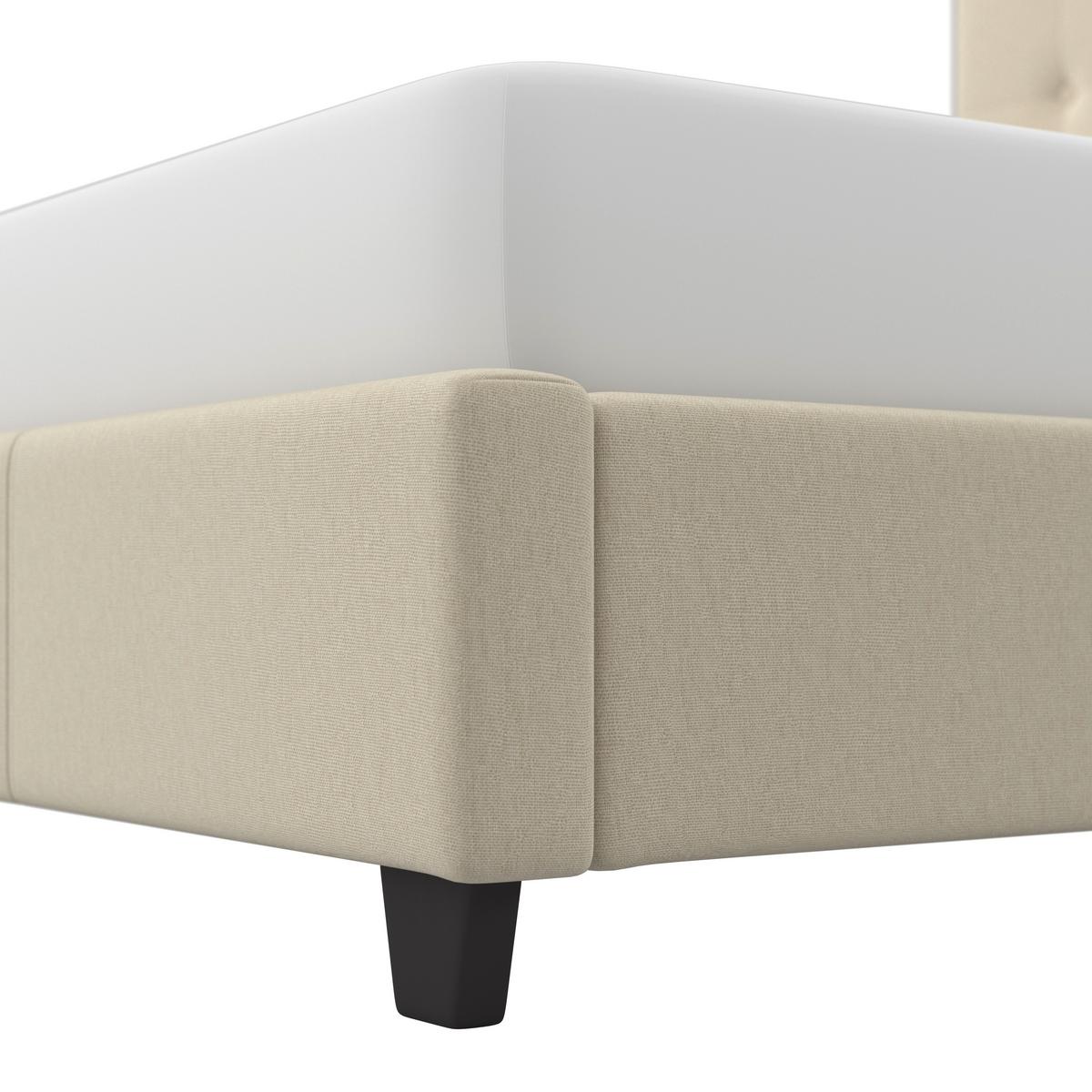 Manželská postel FREDERICO, 180x200, béžová - černá/krémová, Moderní, kompozitní dřevo/textil (180/200cm) - Bessagi Home