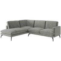 Ecksofa Bali - Champagner/Schwarz, Design, Textil (202/250cm) - Livetastic