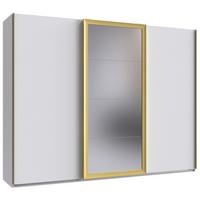 Šatníková skriňa KATAR - biela/zlatá, Modern, kov/kompozitné drevo (270/208/64cm) - Mömax