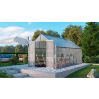Gewächshausbausatz Meridian 2 11500 11,5 M2 - Alufarben, Basics, Kunststoff/Metall (257/231,8/445cm)