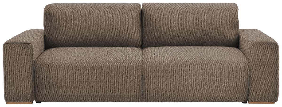 Schlafsofa Vouge Braun Bettkasten, B: 255 Cm - Buchefarben/Schwarz, KONVENTIONELL, Textil (255/86/123cm) - Livetastic