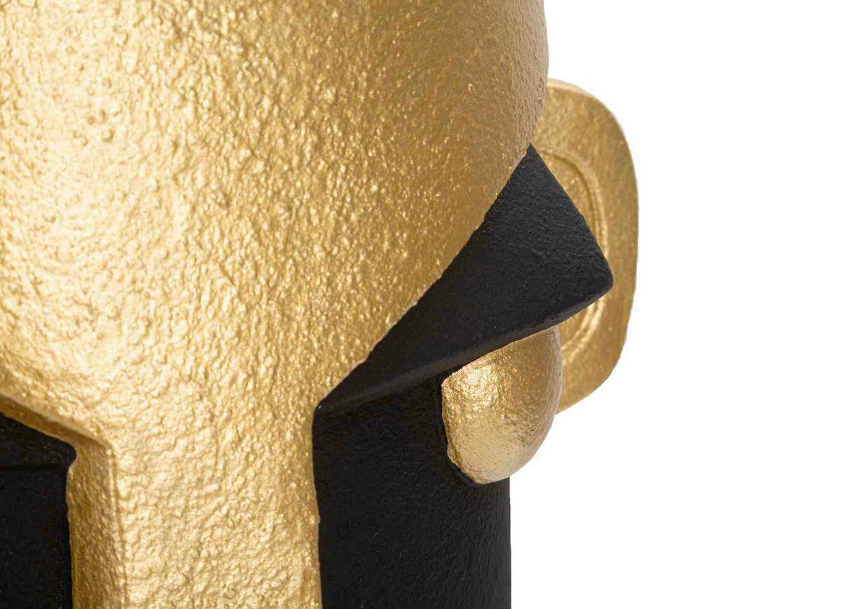Vase Tribal C Schwarz, Goldfarben B: 30 Cm - Goldfarben/Schwarz, Basics, Kunststoff (30/40/23.5cm)