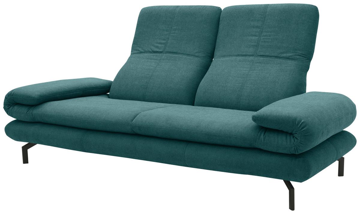 2,5-sitzer-sofa Looks Xiii Petrol - Petrol/Schwarz, Design, Textil (224 (284)/83 (110)/98cm) - LOOKS by W.Joop
