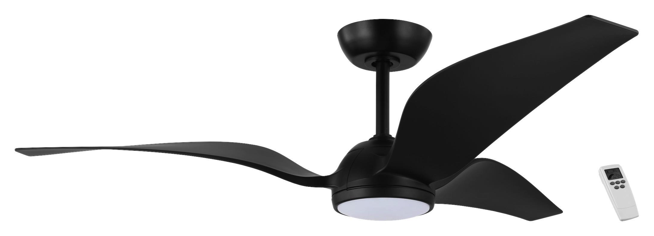 Deckenventilator in Schwarz mit Leuchtenfunktion