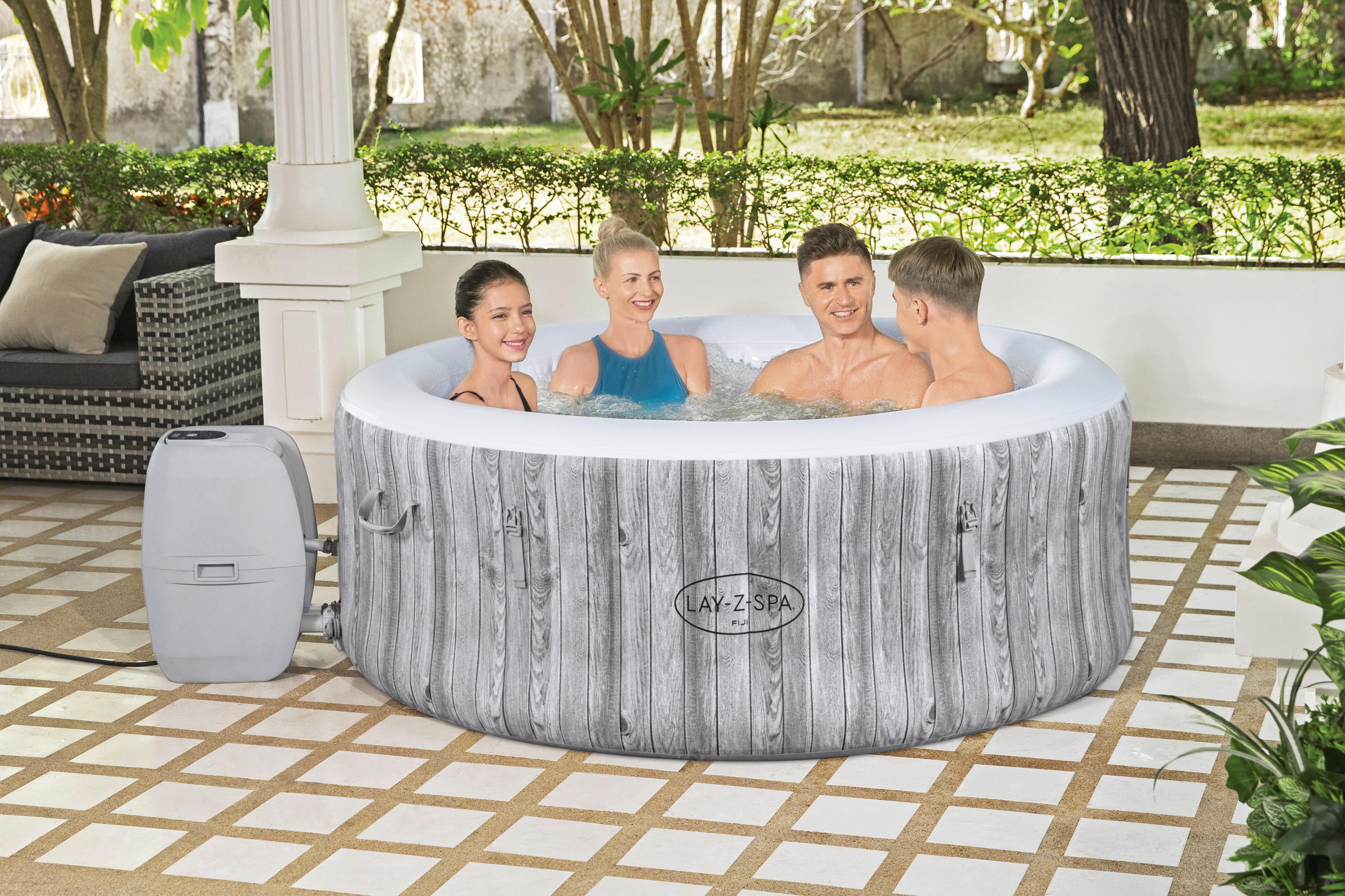 Whirlpool Aufblasbar Fiji Ø 180 X H 66 cm - Weiß/Grau, Trend, Kunststoff (180/66cm) - Bestway