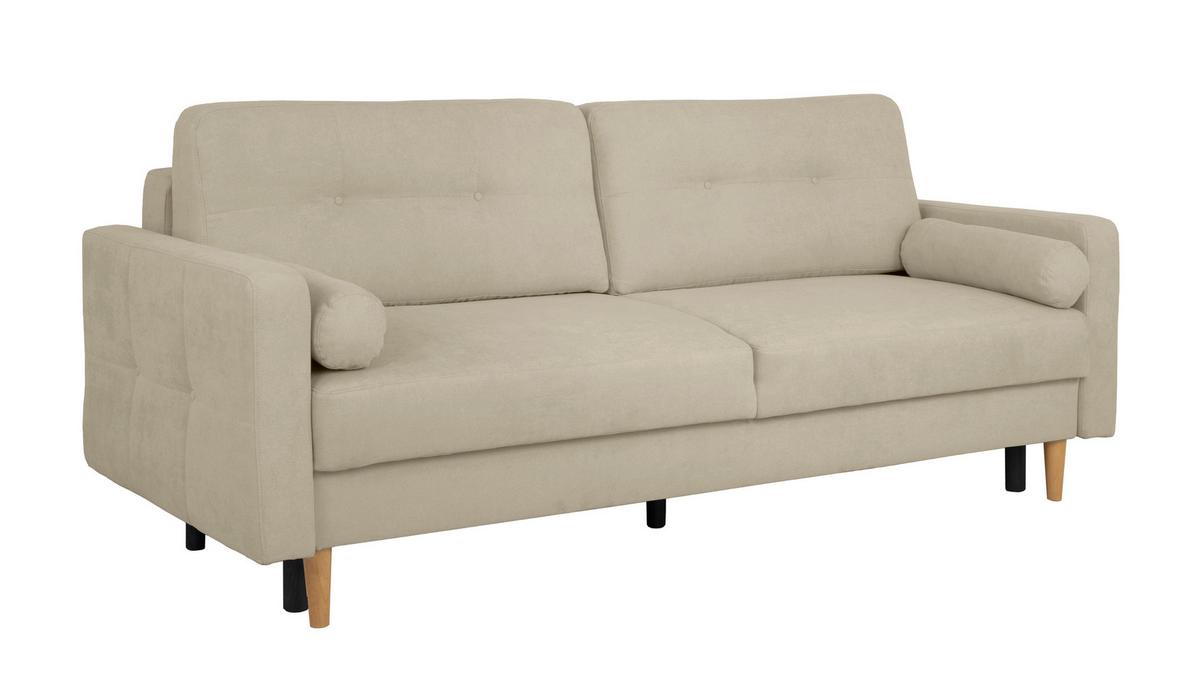 Schlafsofa Noret, Taupe B: 222 Cm - Taupe/Buchefarben, Design, Textil (222/93/99cm) - MID.YOU