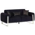 2-Sitzer-Sofa Bono Schwarz - Goldfarben/Schwarz, MODERN, Textil (180/83/90cm) - Luca Bessoni