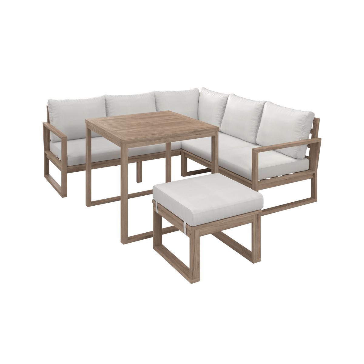 JEDÁLENSKÁ TERASOVÁ SÚPRAVA ANOUK - krémová/sivobiela, Modern, drevo/textil (194/67/71cm) - Bessagi Garden