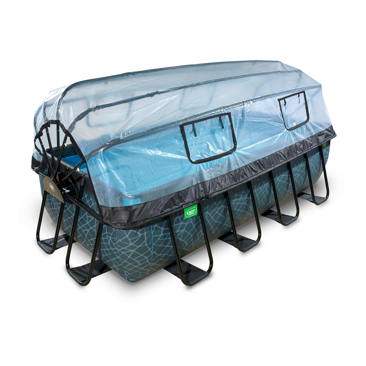 Pool-set Exit Stone Pool - Grau, KONVENTIONELL, Kunststoff (400/200/100cm) - EXIT Toys