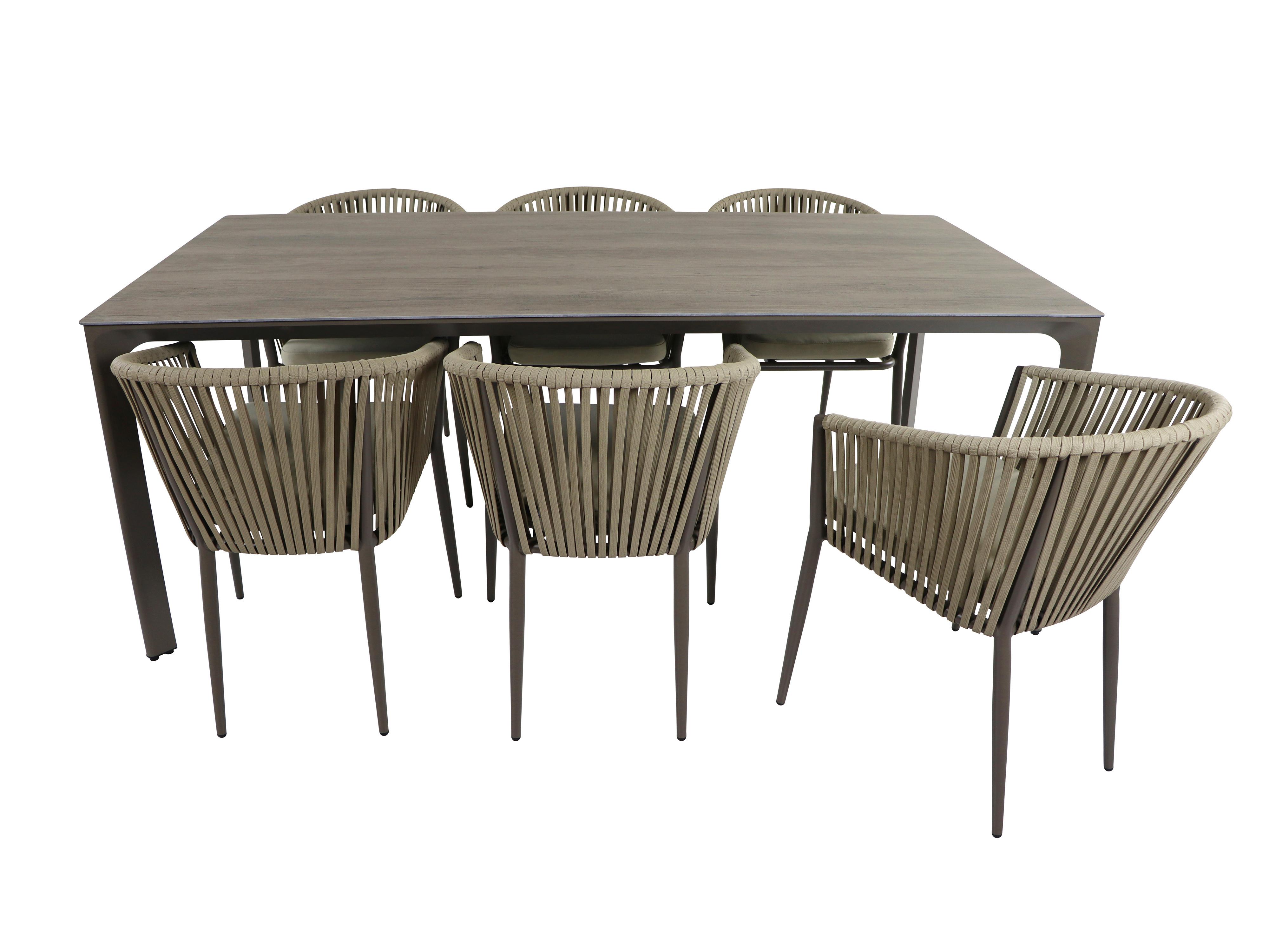Gartenset Resi - Eiche grau/Braun, Basics, Metall (200/100/76cm) - Ambia Garden
