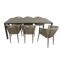 Gartenset Resi - Eiche grau/Braun, Basics, Metall (200/100/76cm) - Ambia Garden