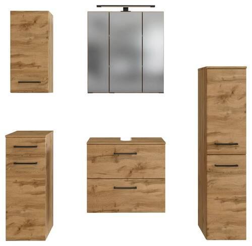 Badmöbel-Set Manchester B: 120 cm Eiche Wotan Dekor - Eichefarben, MODERN, Holzwerkstoff (120cm) - Held