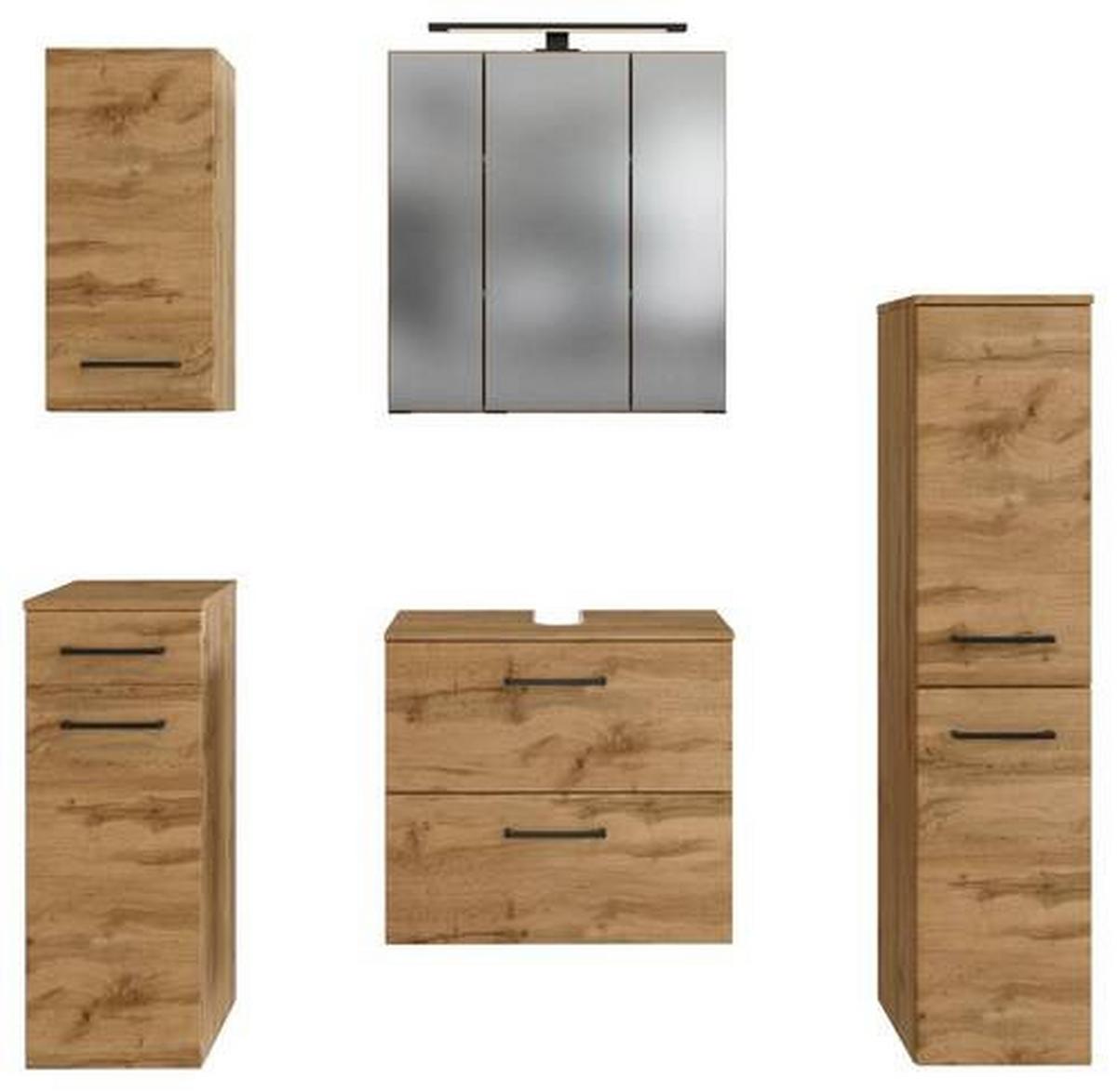 Badmöbel-set Manchester B: 120 Cm Eiche Wotan Dekor - Eichefarben, MODERN, Holzwerkstoff (120cm) - Held