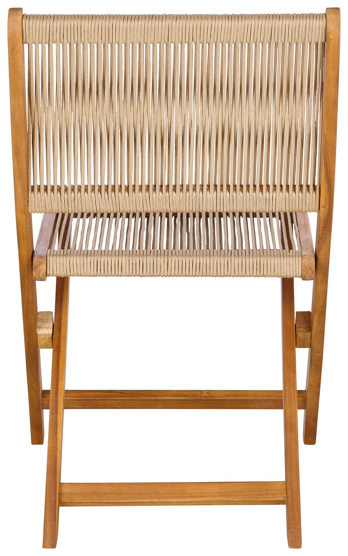 Gartenstuhl Klappbar Bergen Aus Akazienholz - Hellgrau/Akaziefarben, MODERN, Holz/Kunststoff (50/87/58cm) - Beldano