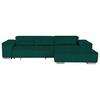 Ecksofa mit Relaxfunktion Orion Kopfstütze Klappbar Grün - Silberfarben/Grün, KONVENTIONELL, Textil (307/186cm) - Livetastic
