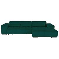 Ecksofa mit Relaxfunktion Orion Kopfstütze Klappbar Grün - Silberfarben/Grün, KONVENTIONELL, Textil (307/186cm) - Livetastic