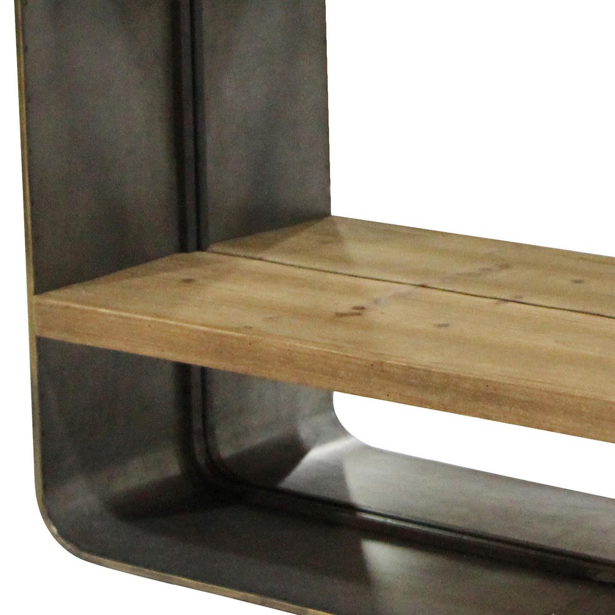 Wandspiegel Eckig Bxh: 18x60 Cm Metall/glas Mit Ablage - Messingfarben/Naturfarben, Basics, Glas/Holzwerkstoff (80/18/60cm)