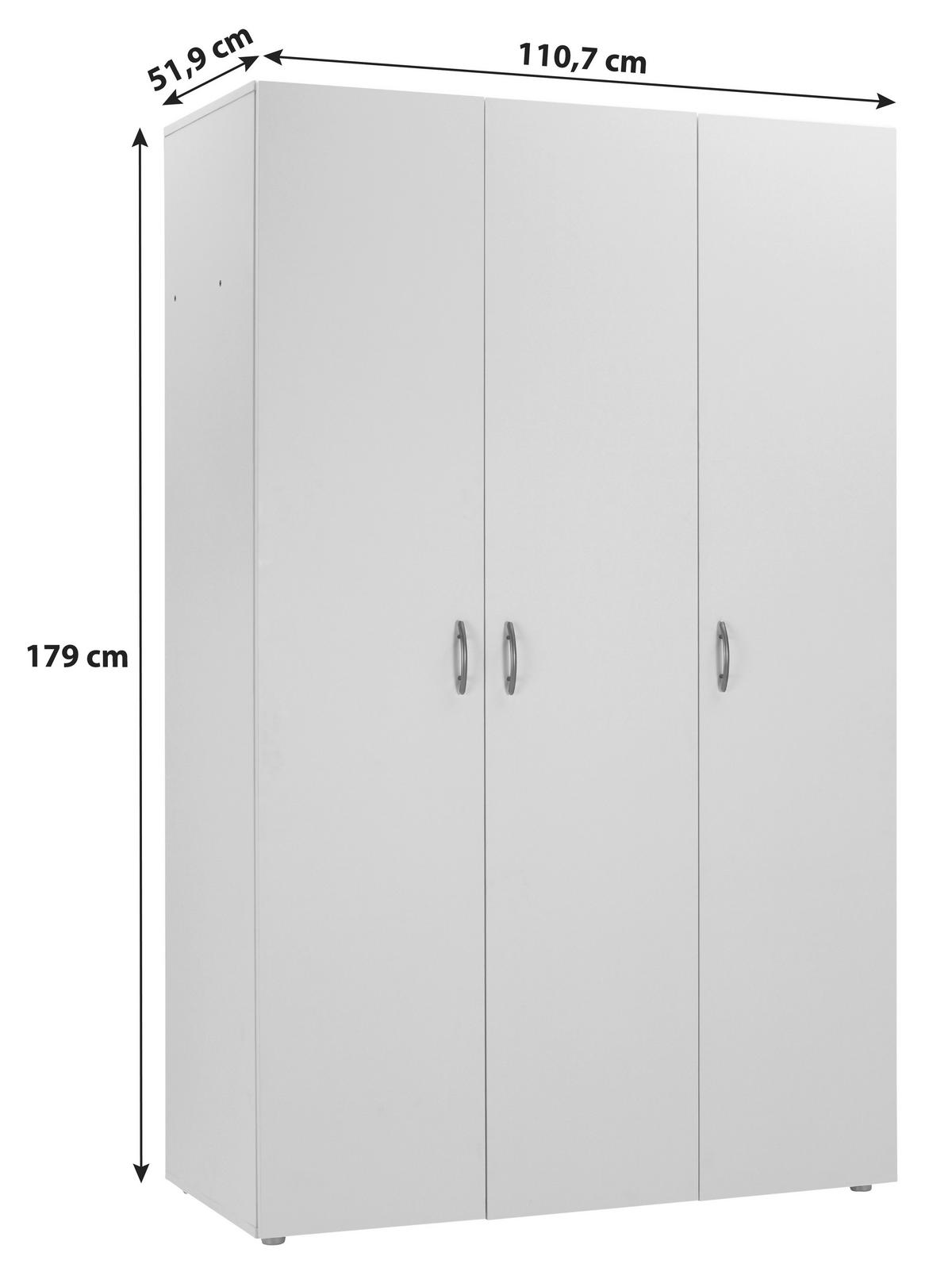 Drehtürenschrank 110,7cm Basic Sonoma Eiche Dekor - Sonoma Eiche, KONVENTIONELL, Holzwerkstoff (110,7/179/51,9cm)